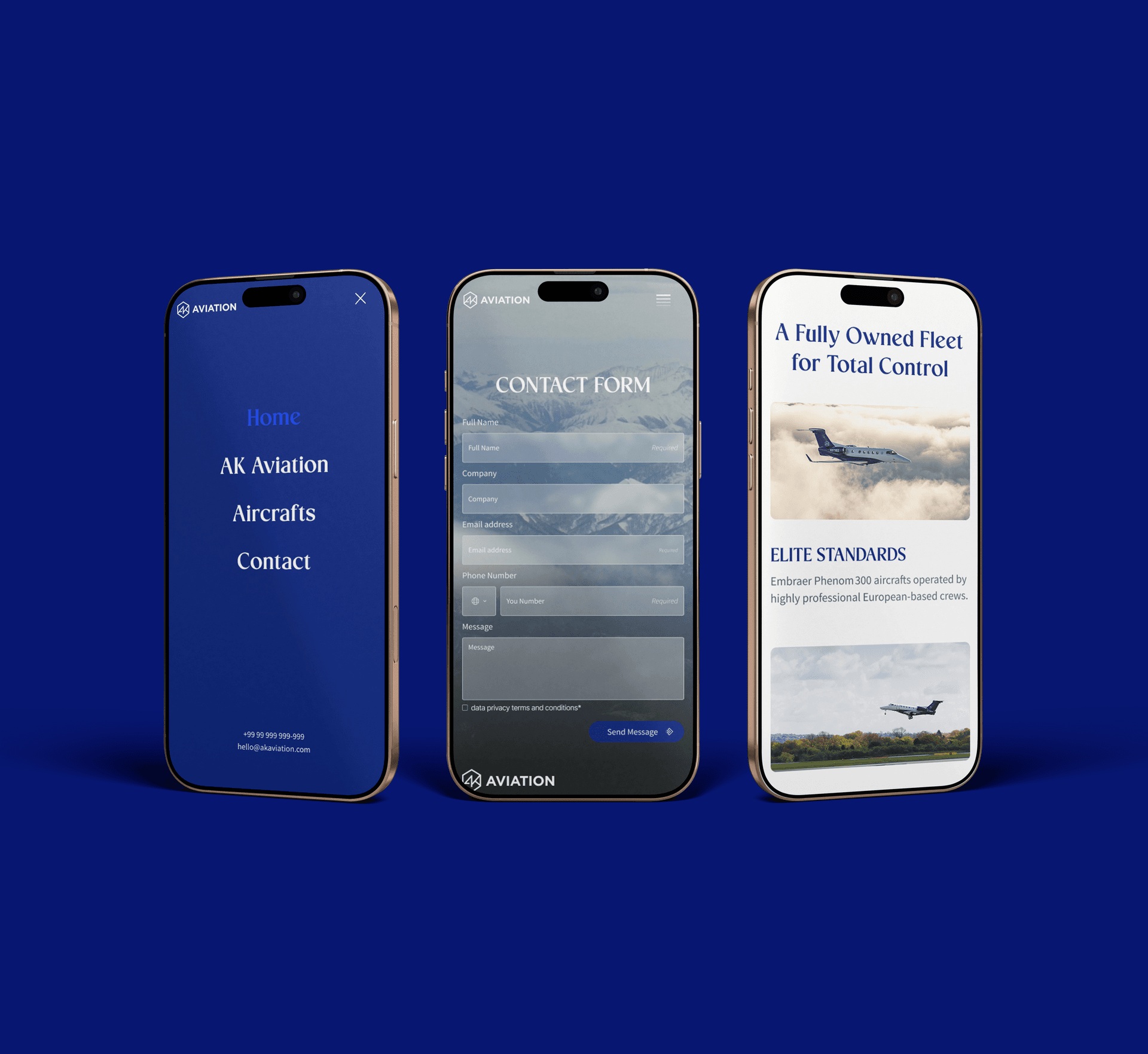 AK Aviation Mobile Website Illustration
